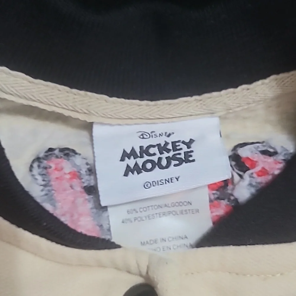 Disney Mickey Mouse Bomber Varsity Fleece Lined Jacket Boys Size 6/7 - Picture 3 of 7